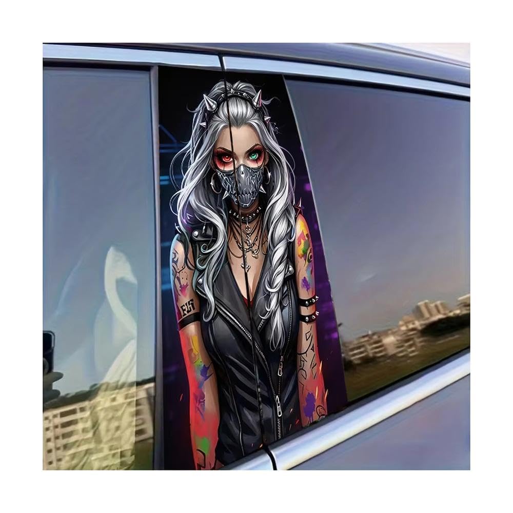 Dabhuoc Girls One Color Car Parts 2Pcs Car Center Column Decal Glossy Protective Polyethylene Film