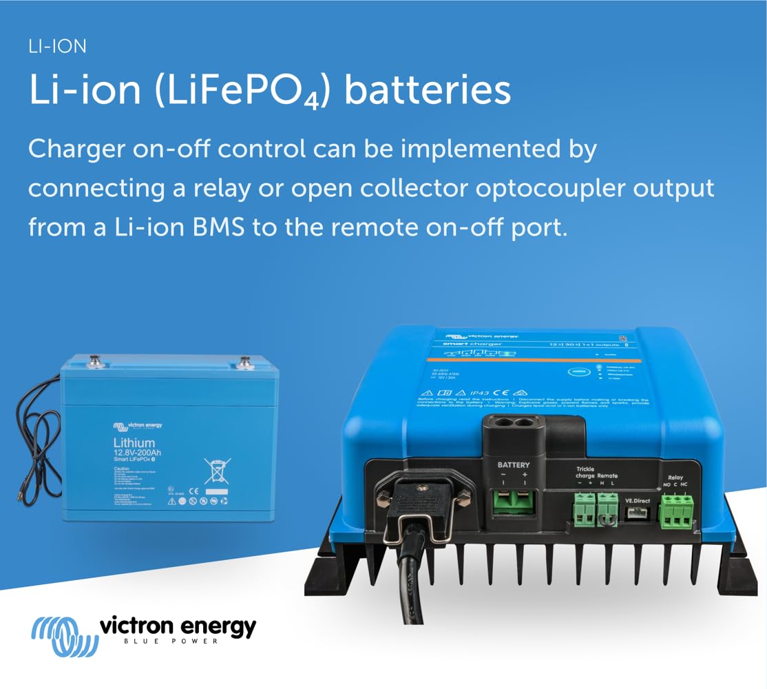 Victron Energy Smart IP43 12 Volts 50 AMP 120-240VAC, (1+1) Sortie Chargeur de Batterie avec Bluetooth