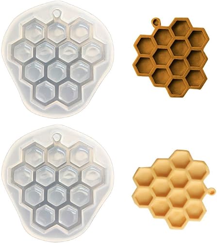 2 moldes de silicona para fondant de panal, colmena de abeja para decoración de pasteles, cupcakes, moldes de chocolate para dulces, hornear,