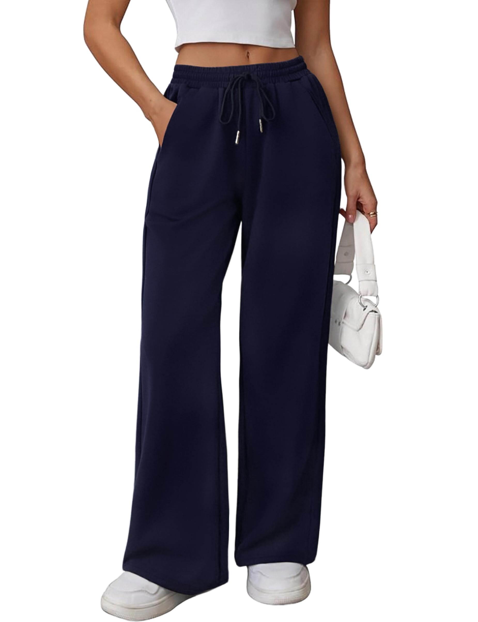 Litherday Jogginghose Damen Lang Sporthose Baumwolle Weites Bein Sweatpants