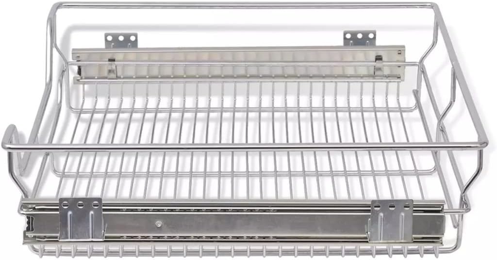 Blасk Frіdау - 50% оƒƒ Festnight Pack of 2 Pull-Out Wire Storage Baskets Rack Sliding Steel Cabinet Slides Under Shelves Sliding Organizer for Kitchen Pantry Bathroom Cupboard Suitable for 23.6 Wide