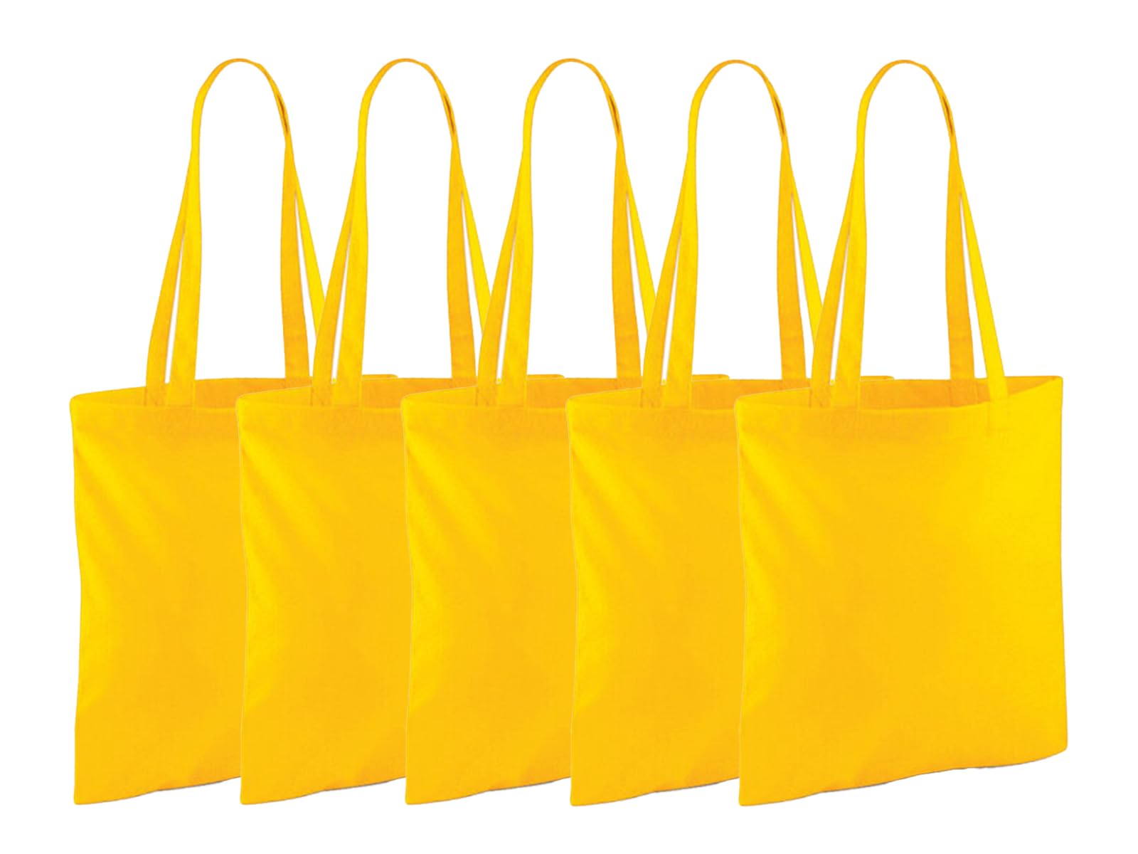 NGWorld Pack of Eco-Friendly Cotton Tote Bags - 5 x Sunflower - One Size