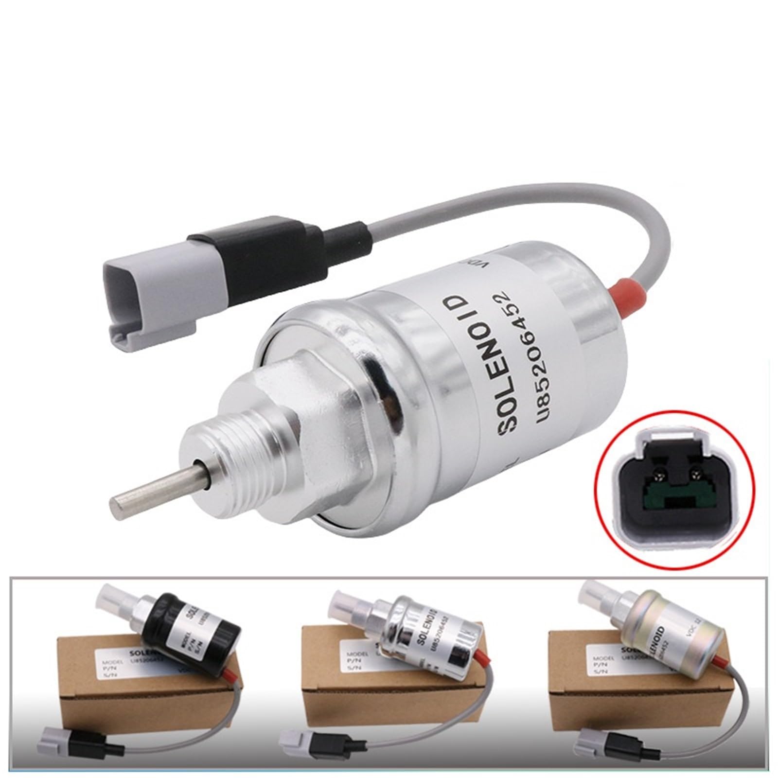 Válvula solenoide de corte de combustible de 12 V OME: U85206452 U85206520(Silvery)