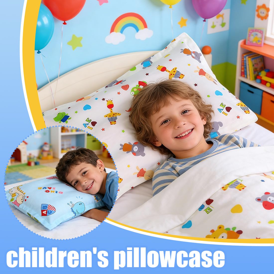 Federa cuscino 30x50 100% cotone per bambini traspirante