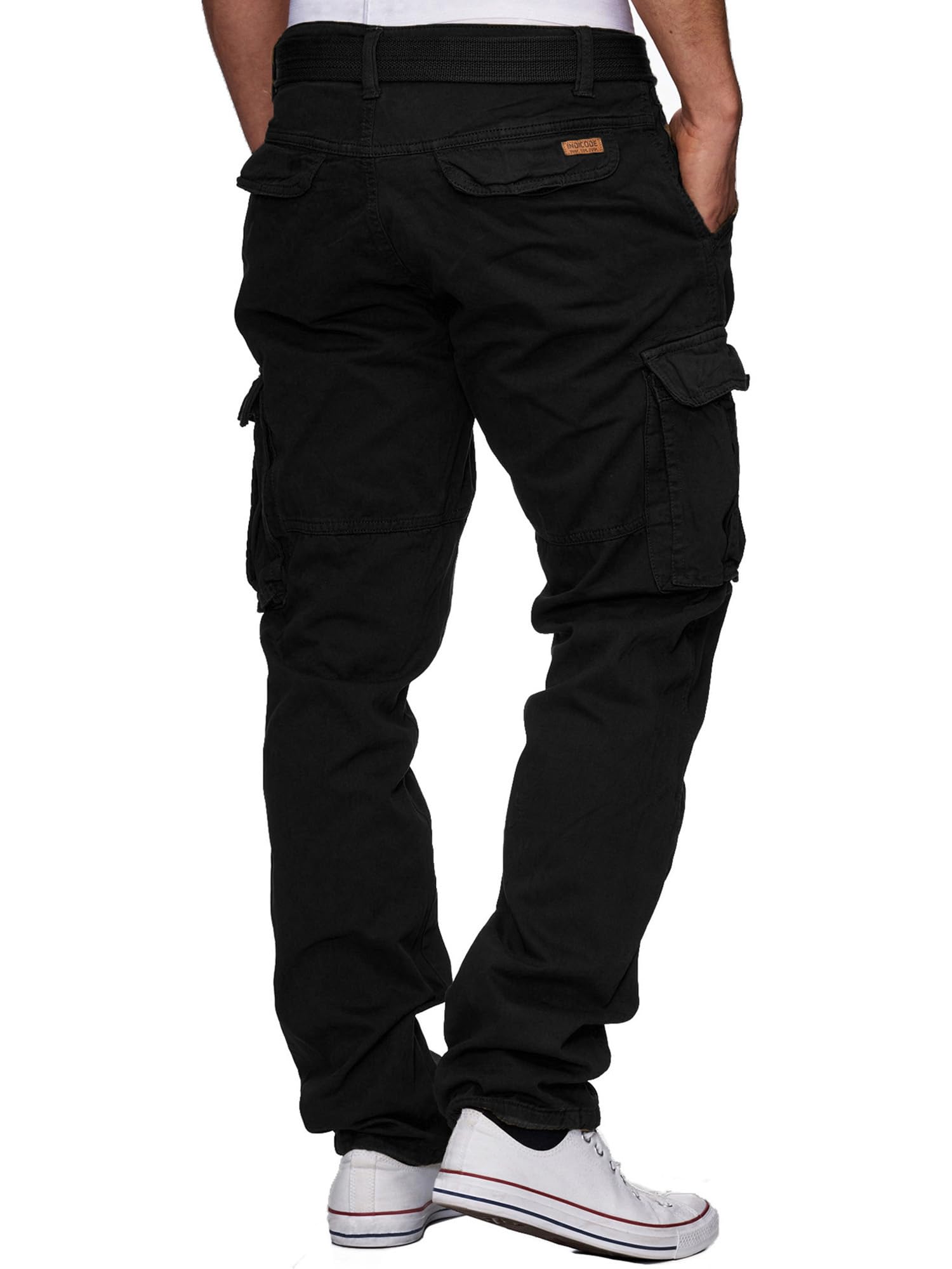 Indicode Uomini William Cargo Pants | Pantaloni Cargo in Cotone con 7 Tasche Incluso Cintura