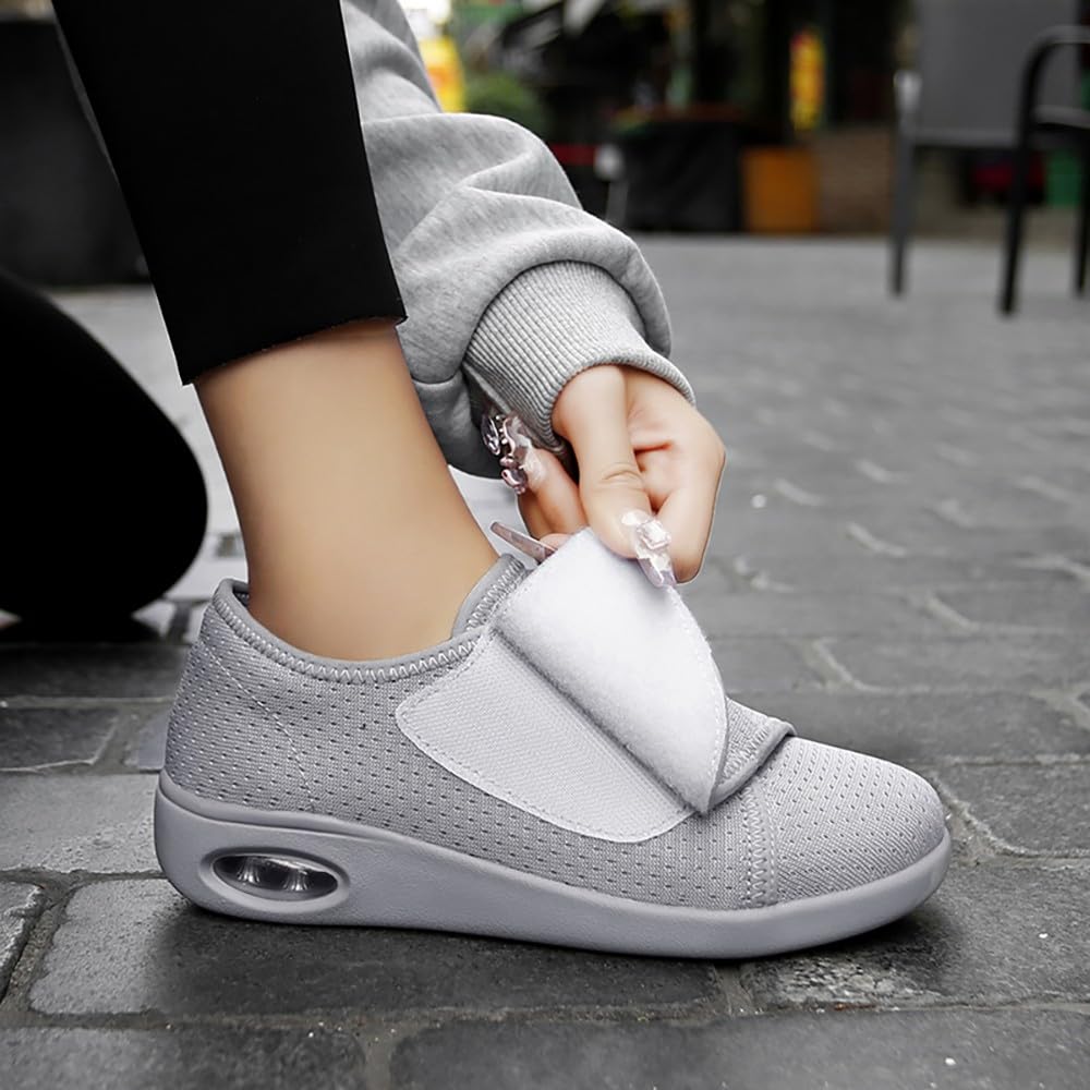 Buty dla diabetyków damskie bardzo szerokie wsuwane poduszki powietrzne zapalenie stawów ortopedyczne obrzęk spuchnięte kapcie regulowane sandały do chodzenia dla osób starszych