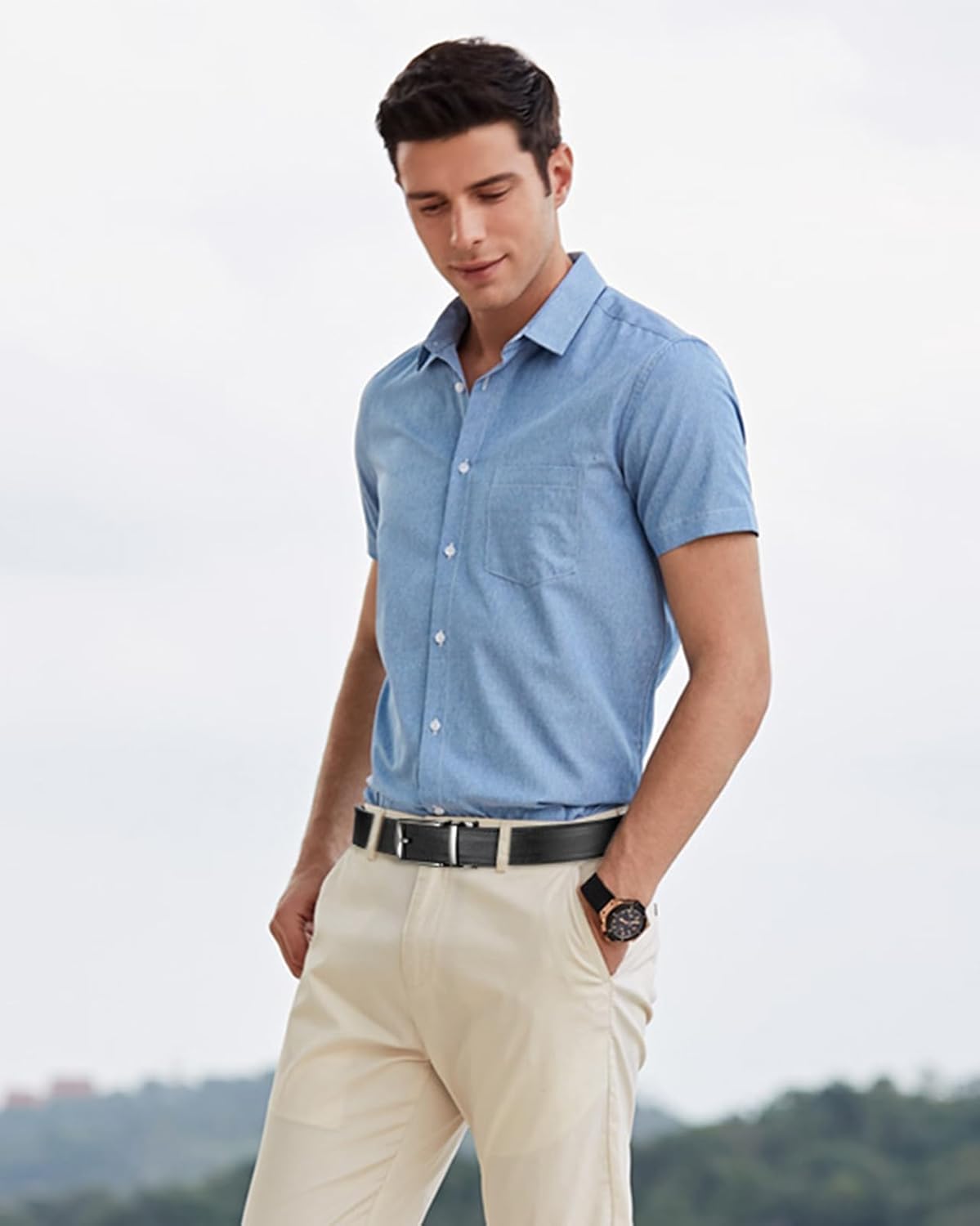 BOSTANTEN Belt Men Leather Reversible Belts for Men 1 3/8" for Casual Golf Dress Pants, Two-in-One Belt Gift - Image 4