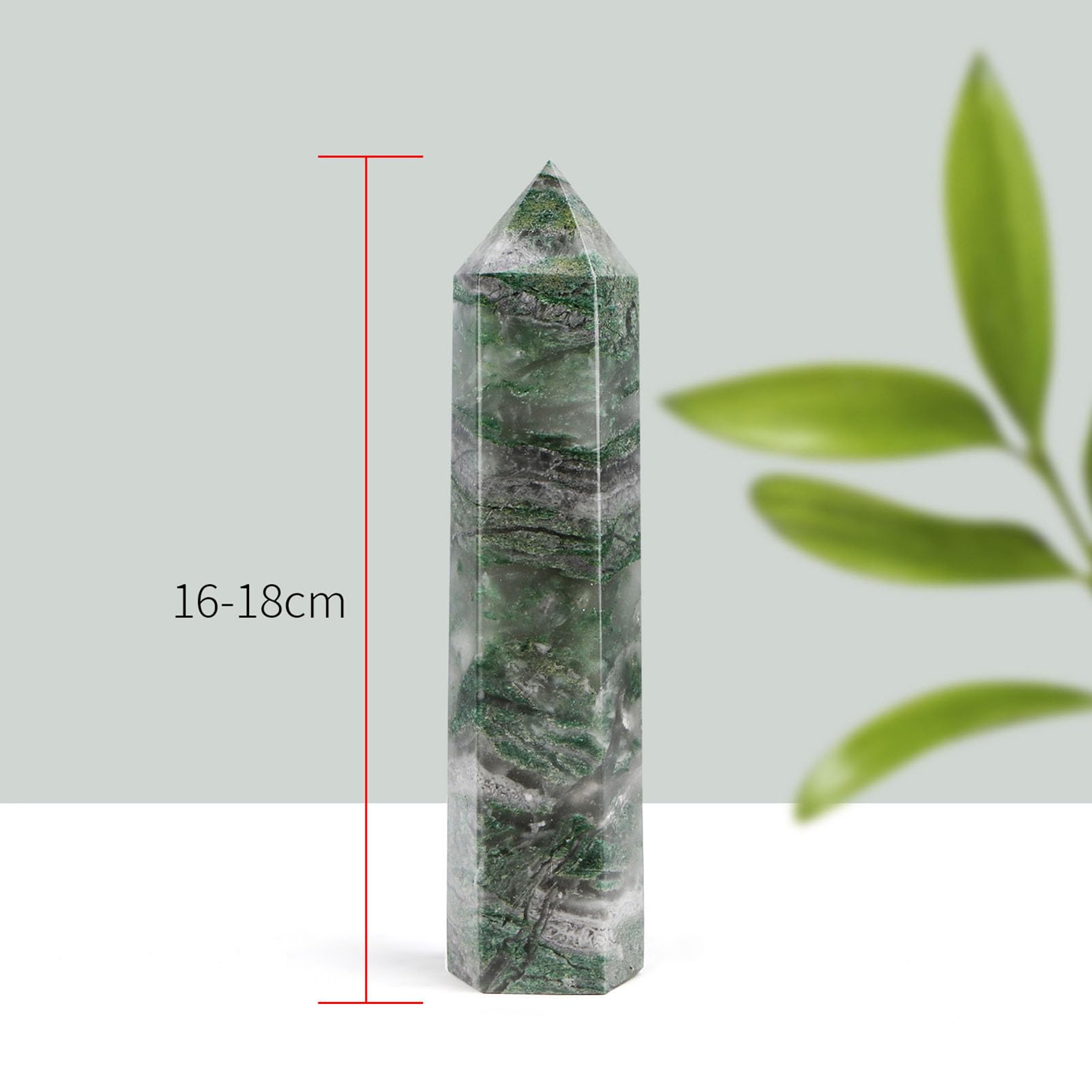 Torre in pietra giada africana naturale, grande obelisco a punta esagonale | Grande pietra smeraldo pietra curativa bacchetta cristallo per meditazione spirituale, decorazione per casa con pietre