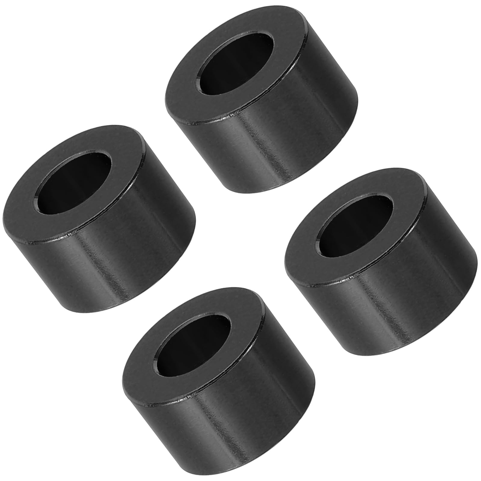 Unifizz M8 Black Aluminium Spacers, 4Pcs Round Metal Spacer Tubes 8.2mm ID x 16mm OD x 10mm Length Unthreaded Aluminium Standoff for M8 Screw Bolt Assemblies — image 1