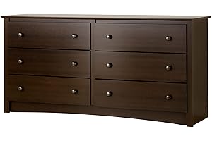 Prepac Fremont 6-Drawer Dresser: Durable and Spacious Wood Dresser for Bedroom