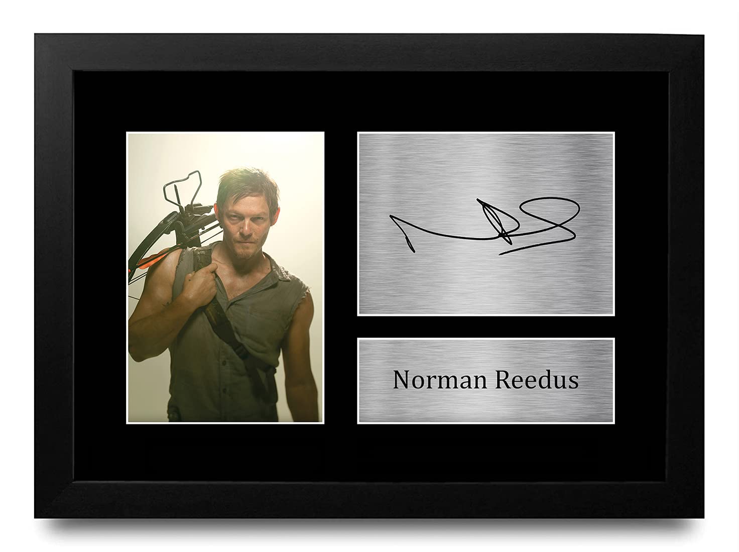 HWC Trading FR Norman Reedus Gift A4 Printed Autograph FRAMED The Walking Dead Gifts Print Photo Picture Display