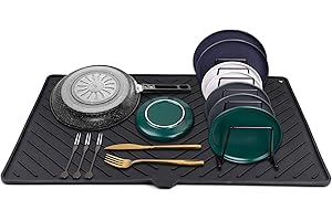 IYYI Silicone Dish Drying Mat XL with Drain Lip