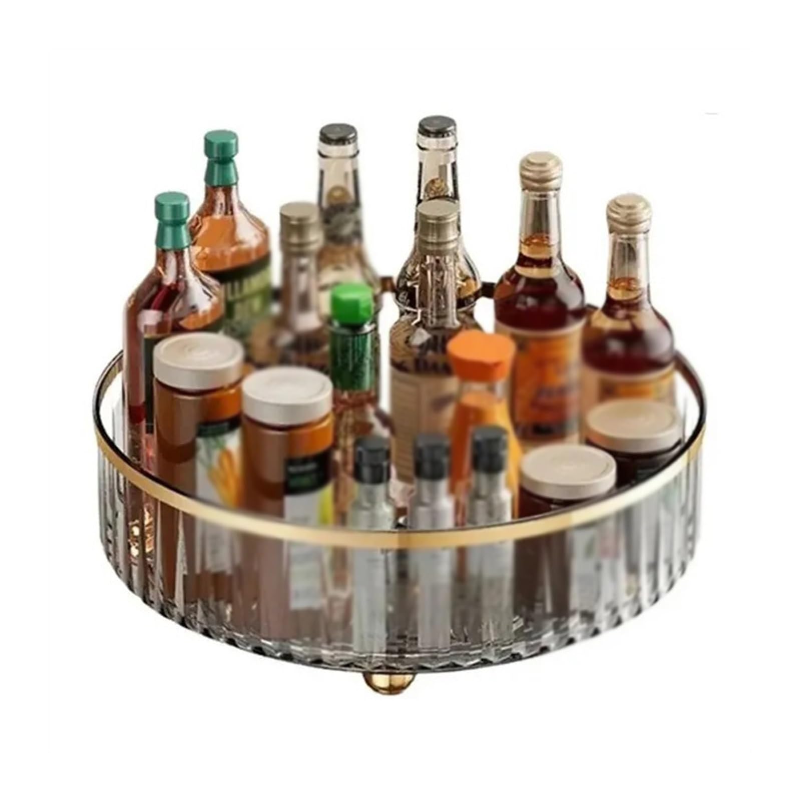 shangguanyun456 Spice Rack Rotating Tray Spice Rack Pantry Cabinet Turntable With Base Storage Bin Kitchen Organizer For Seasoning Cosmetic Box