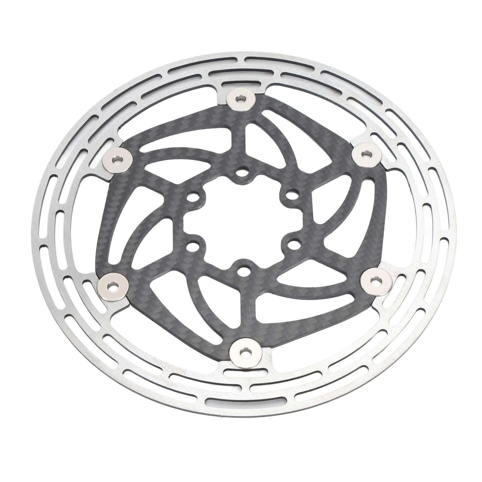 Hidyliu Rotor de Freno de Disco de Bicicleta Flotante de Alta Resistencia, 6 Pernos para Bicicletas de Montaña y de Carretera, Acero de Fibra de Carbono, 160mm