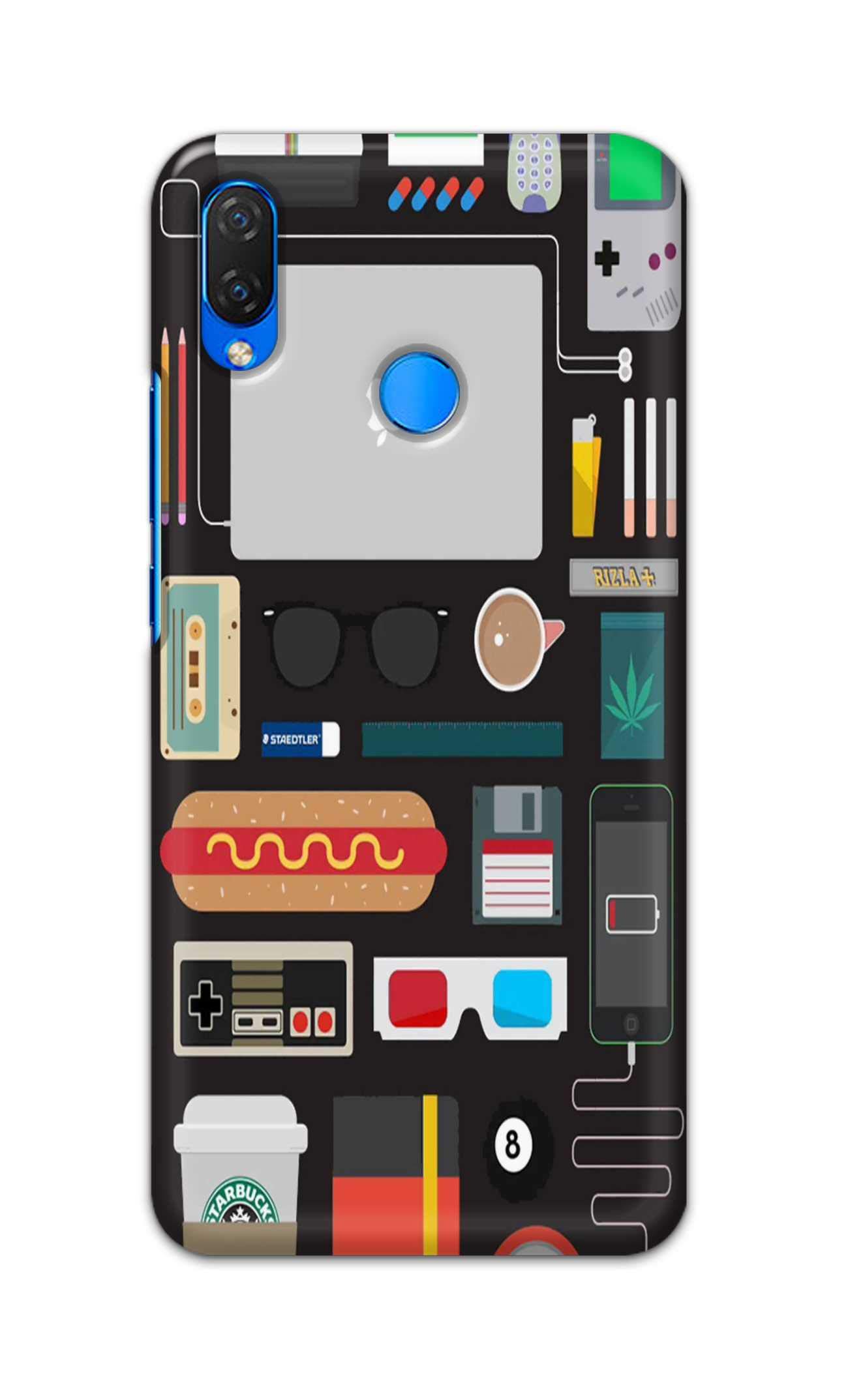 PradhCases Different Types of Electronic Gadgets Hard Printed Designer Case for Huawei Nova 3i (2018) Back Cover MSP1437