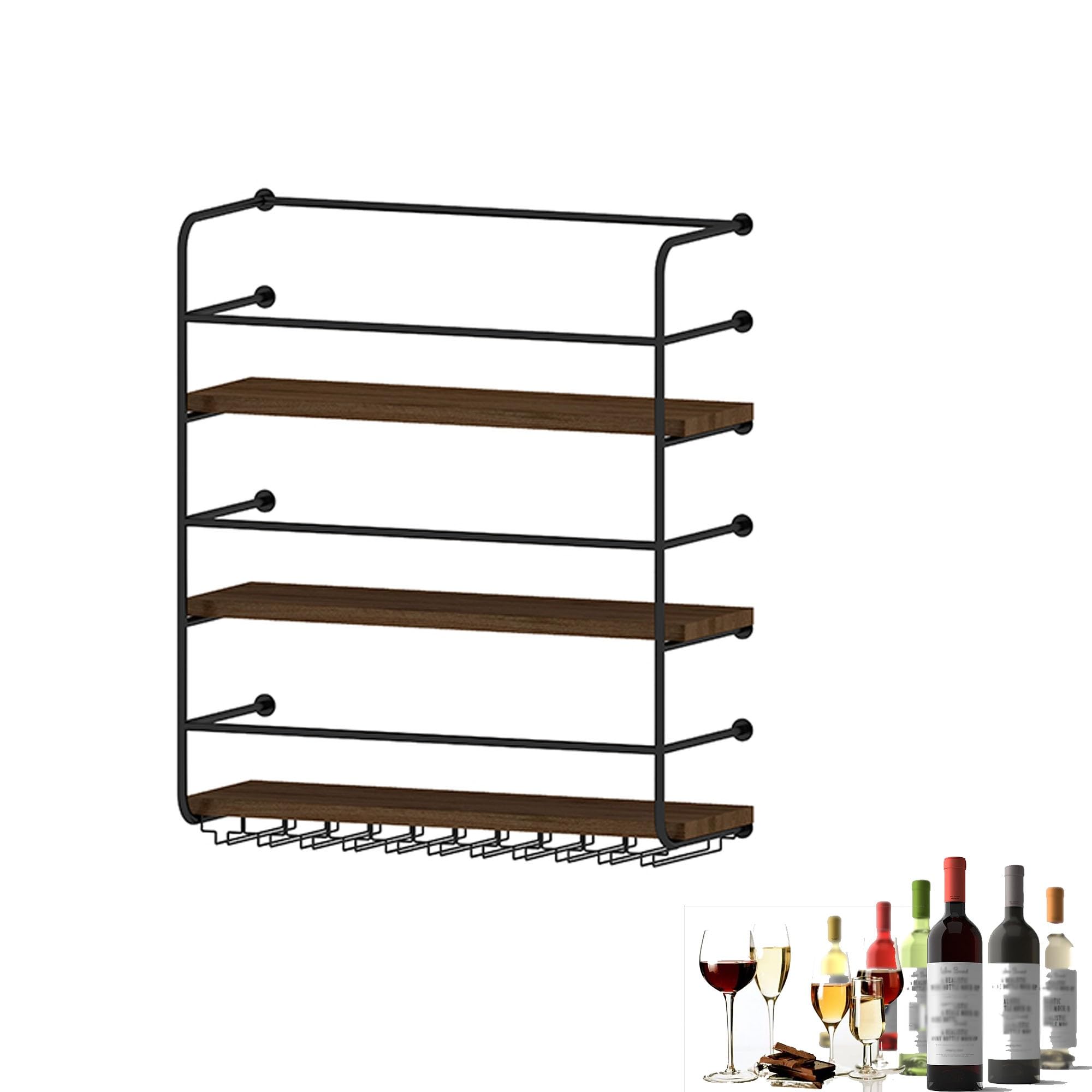Supports à vin muraux flottants rétroéclairés pour créer un coin bistrot chaleureux à la maison
