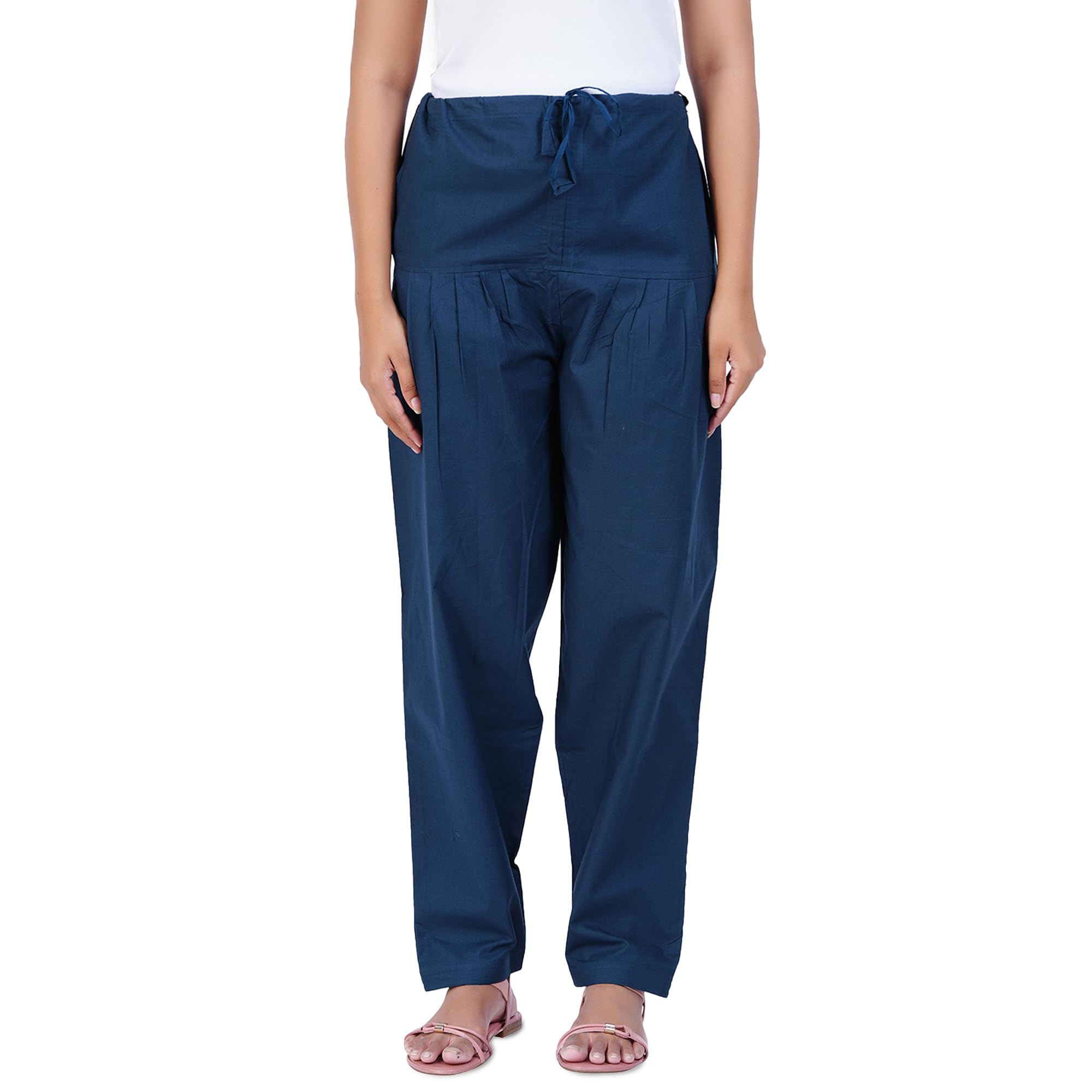 Salwar Pant for Women, Fine Cotton Ethnic Trousers with Drawstring Waist, Comfortable Daily, Office & Casual Wear Bottoms