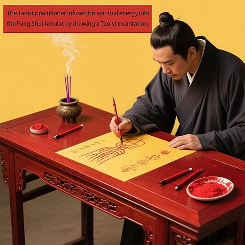 Miniatura 7 de RCWG - Amuleto chino de Feng Shui, talismán para proteger la casa y desterrar el mal, decoración del hogar, atrae energía positiva, salud, buena