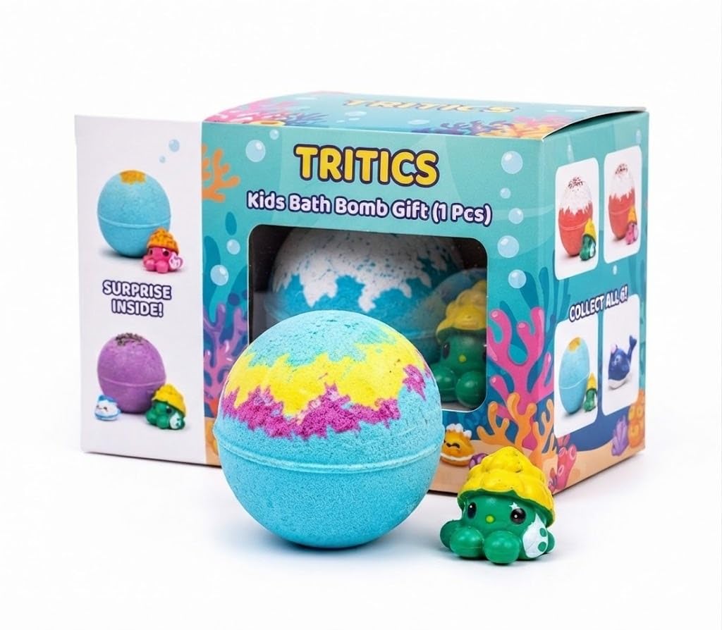 Kids Bath Bomb Gift Set with Surprise Toys Inside (12 Pcs), Colorful Ocean Scented Bubble Bath Bombs, Moisturizing Fizzy Bath Bombs for Boys & Girls, Fun Bath Time Gift Set-image-30