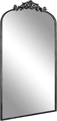 Kate and Laurel Arendahl Antique Vintage Full-Length Arched Panel Wall Mirror for Traditional Home DÃ©cor, 24x42, Black