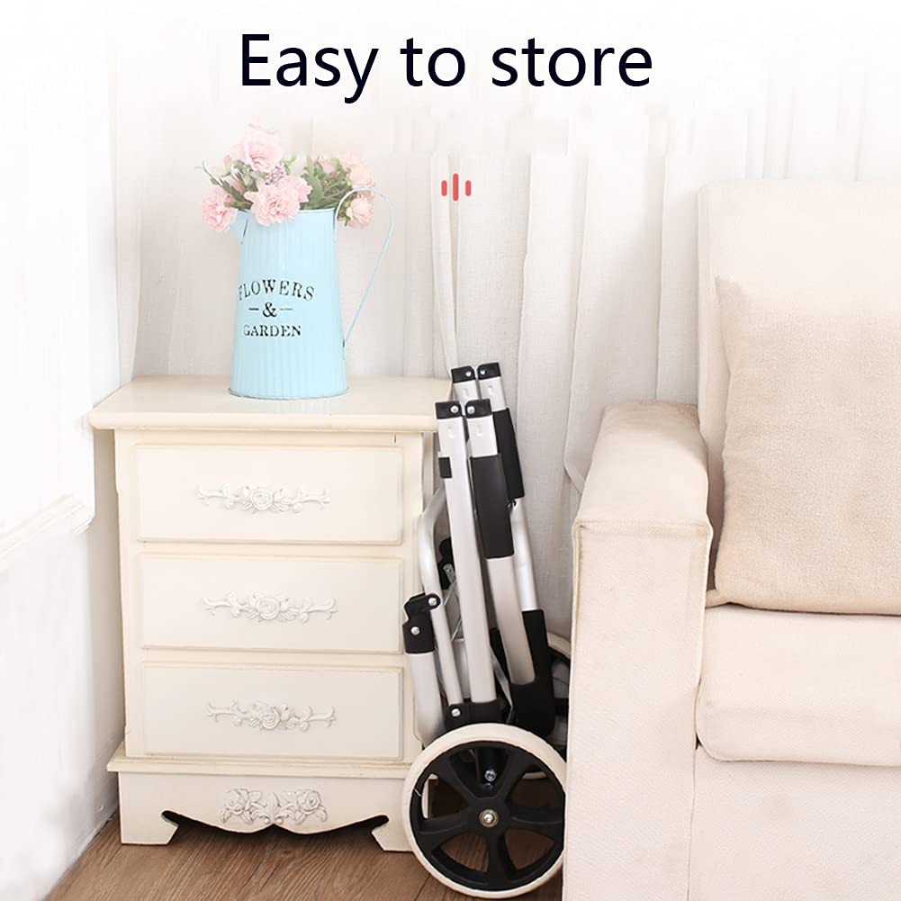 OUYUE Carrello Spesa Carrello della Spesa Pieghevole da 40 Litri con 8 Ruote in PU Carrello per Salire Le Scale Grande Staccabile per Viaggi al Supermercato Trolley per La Spesa(B
