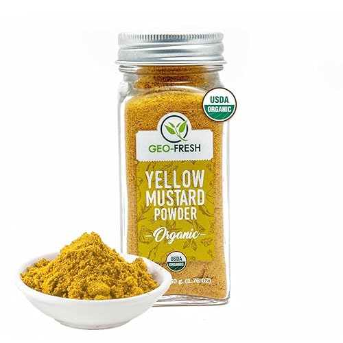 Geo-Fresh Mostaza amarilla orgánica molida 1.76 oz (50g)
