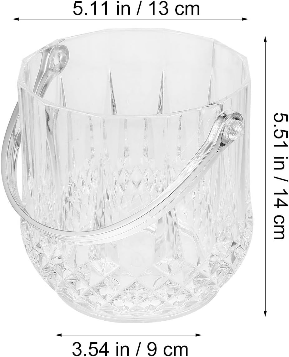 Crystal 60oz Plastic Ice Bucket Kit with Lid and Tongs