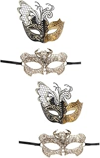 4 Pcs Carnaval Constelação Renda Máscara De Metal Traje De Festa Eyepatc Masquerade De Festa Renda Borboleta Baile De Formatura Veneziano Meia Máscara Roupa Chapelaria