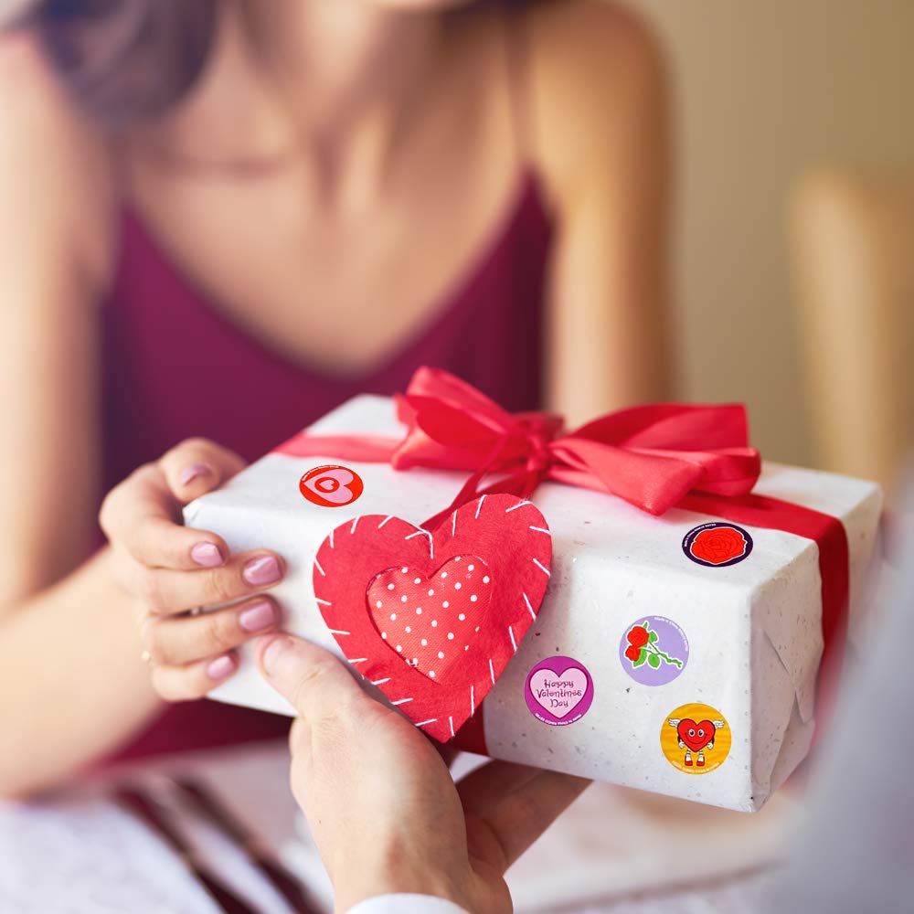 ArtCreativity Valentinstag-Aufkleber – 5 Rollen, 500 Stück, Für Kinder & Basteln