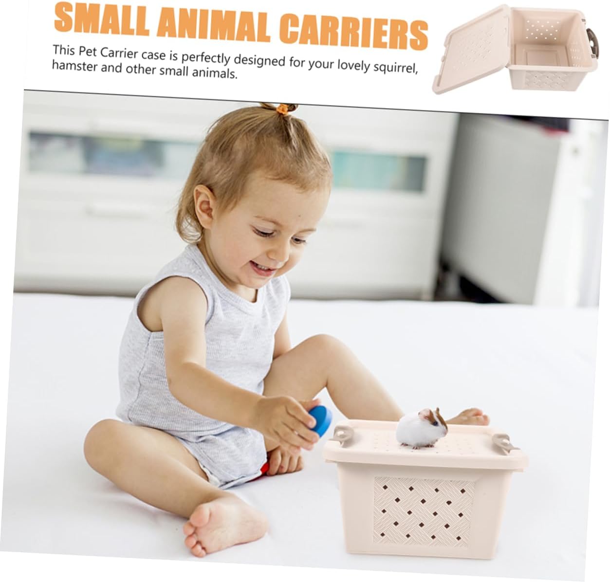 SUPVOX 2pcs Hamster Carrier Box Portable Small Animal Carrier Breathable Hamster Cage Pet Travel Storage Outdoor Pet Cage