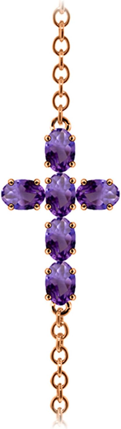 Galaxy Gold GG Amethyst Cross Bracelet in 14k Rose Gold - Image 3