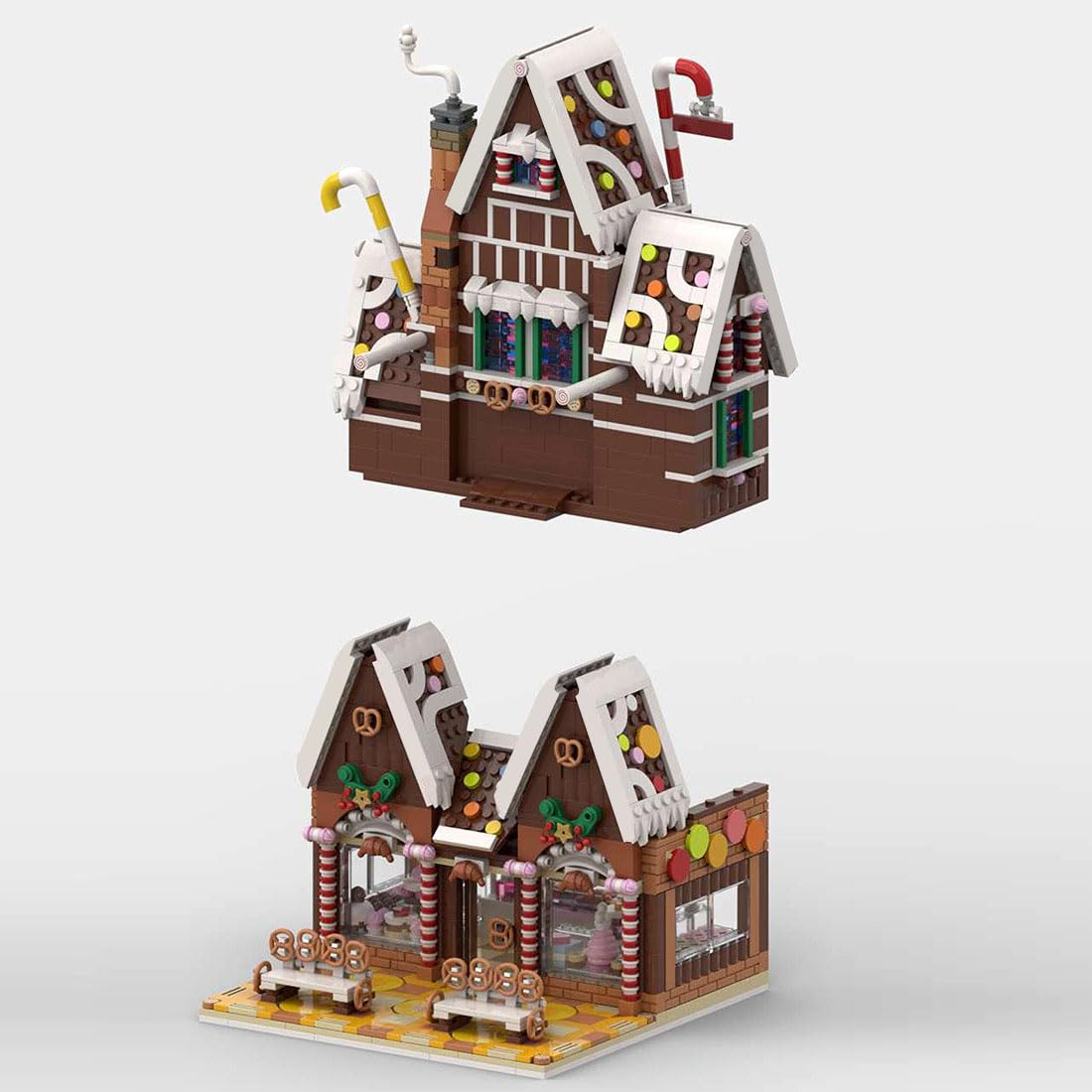 Weihnachtshaus Bausteine Modell, Weihnachtsbäckerei Winterdorf Modular Gebäude, Winter Village Pastry Shop, Architektur Haus Bausatz, Weihnachten Serie Bauklötze für Erwachsene, 1904Teile
