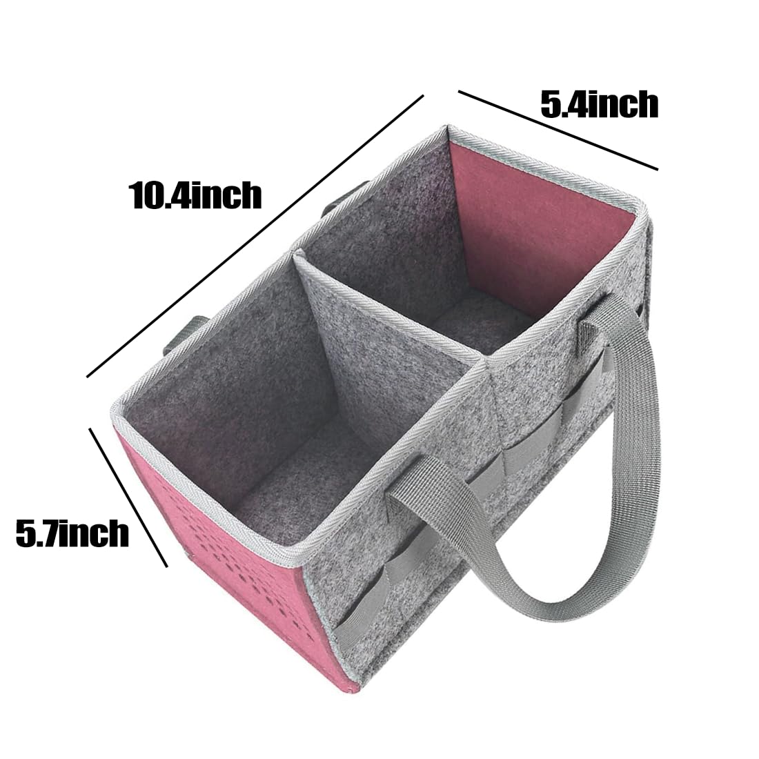 June tech Carrying Bag for Toniebox Starter Set and Accessories Felt Organizer Bag for Tonies Figurine and Toniebox Travel Tonies Carry Case with Handle for Toniebox & Accessories (Pink) - Image 2