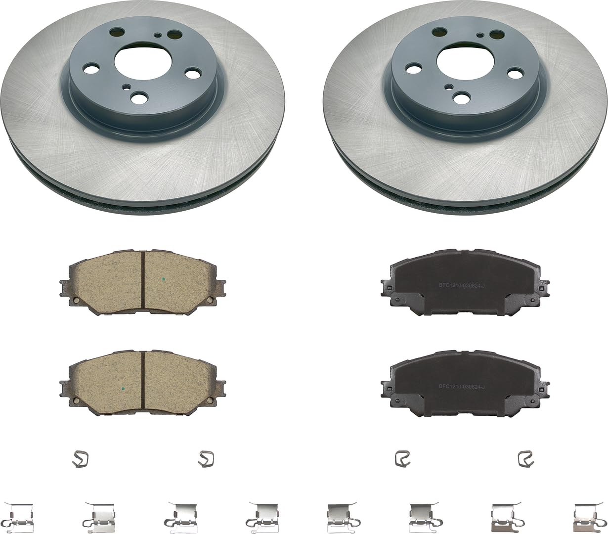 MOTEX Front Disc Brake Kit with Ceramic Pads for 2009-2019 Toyota Corolla, 2009-2013 Matrix, 2008-2014 Scion xD, 2009-2010 Pontiac Vibe (with 275mm Rotor) - 2