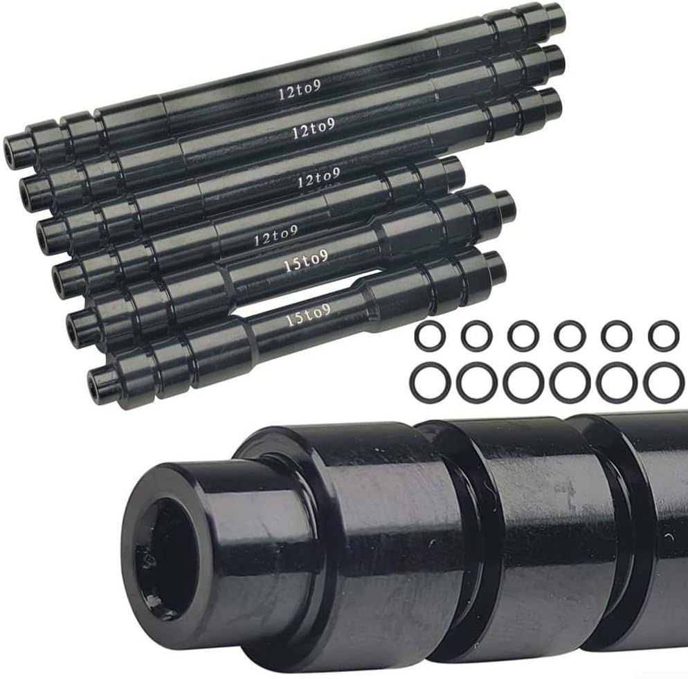 Thru Axle to Quick Release Hub Adapter 12/15mm to 9mm for Bicycle MTB Road Trainer CNC Aluminum Alloy (142mm-12to9mm)