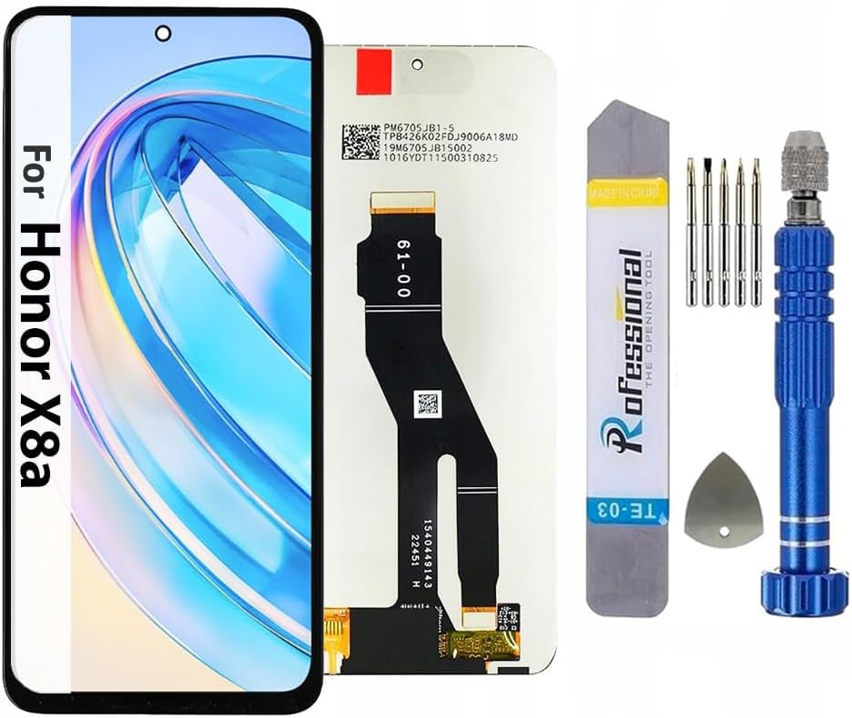 Écran pour Huawei Honor X8a LCD pour Retrouver vos Applications, Kit Noir avec Outils