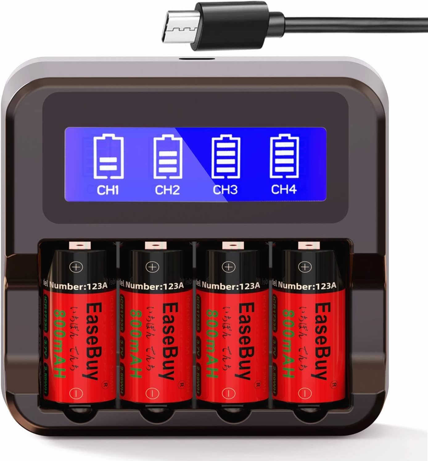 CR123A Batteries Charger, Yofraro 3.7V Arlo Battery Charger for CR123A