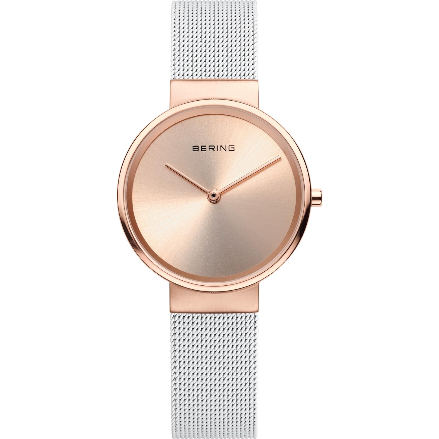 Bering Women's Quartz Watch, 31 mm Rose-Gold Stainless-Steel Case and Rose-Gold Dial, Milanese Strap, Sapphire Crystal, 5 ATM, 14531-266