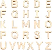 PH PandaHall 14K Gold Alphabet Letter Beads 26 A-Z Letter Charms Long-lasting Capital Letter Beads Brass Initial Charms Pendants for Cup Meaningful Gift Valentine Bracelet Jewelry Making Hole: 1mm