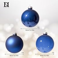 Vista 43 de DN DECONATION Deep Red Glass Christmas Ornaments, Set of 9, 3.15' Hanging Christmas Baubles for Xmas Tree Decoration, Wedding Party Gift