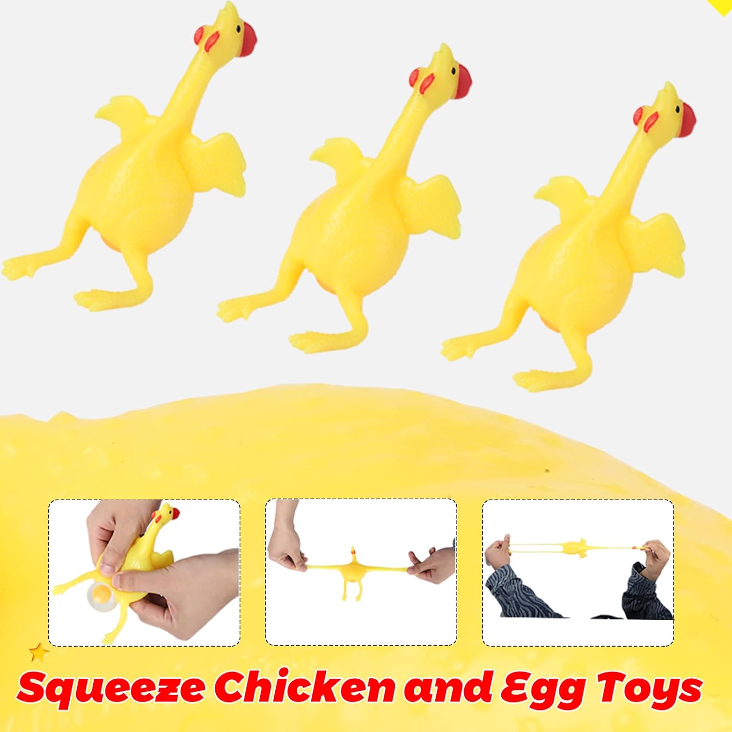 16cm Funny Squishy Adult Prop Tool Chicken and Eggs Stress Relieve Decoration for Party Favors