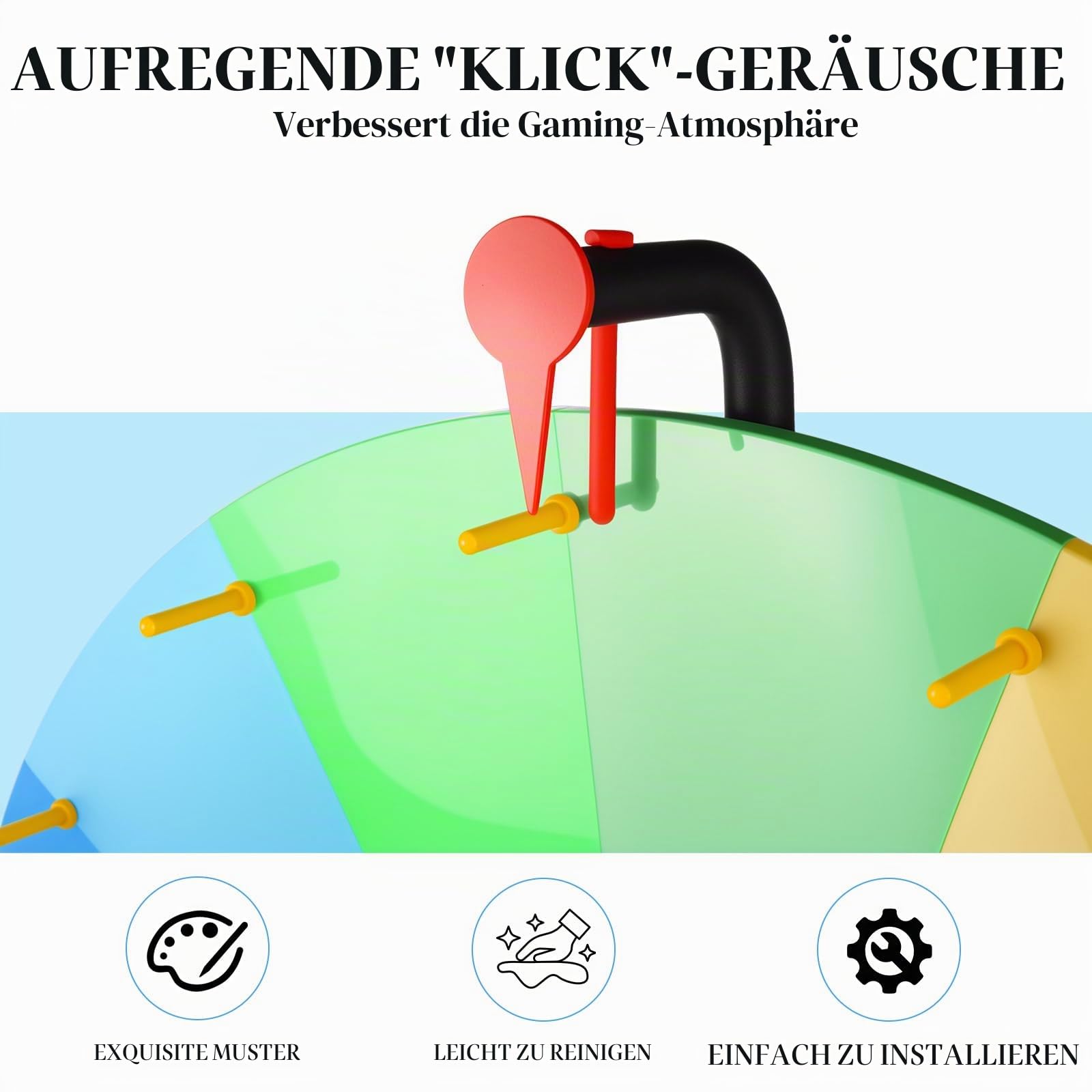 61 cm großes Tisch-Preisrad, 14 Schlitze, strapazierfähig, bearbeitbar, Kritzelspiel, Spinnrad, Roulette-Rad mit Ständer für Karneval, Messen, Glücks-Spin-Spiele