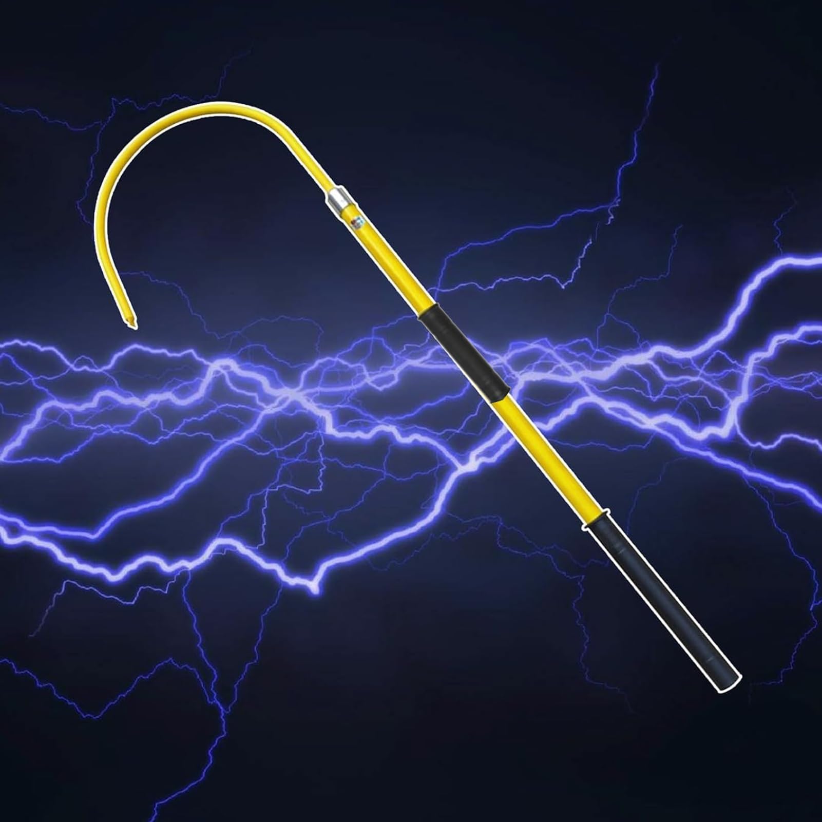 Electrical Safety Rescue Hook, 10 Kv–220 Kv High-Voltage Epoxy Resin Splice-Insulated Pole/Mast With 17-Inch Opening Hook For Firefighters, Electricians, Emergency Protec,Yellow-1m/39.4in/3.3ft