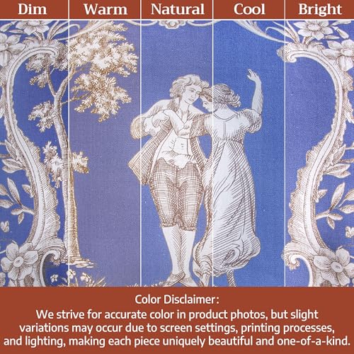 Image of Maison d' Hermine Curtains for Living Room 100% Cotton 50 inchx96 inch (Pack of 1) | 96 inches long Light Filtering Toile Curtains for Windows with Rod and Loop Pockets - Joli Jouy - Blue