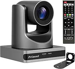 Câmera NDI PTZ 20x Zoom Óptico Full HD 60P com Rede USB3.0 HDMI PTZ Câmera Auto-Rastreamento para Cultos da Igreja, Suporte PoE Educação (Licença NDI embutida)