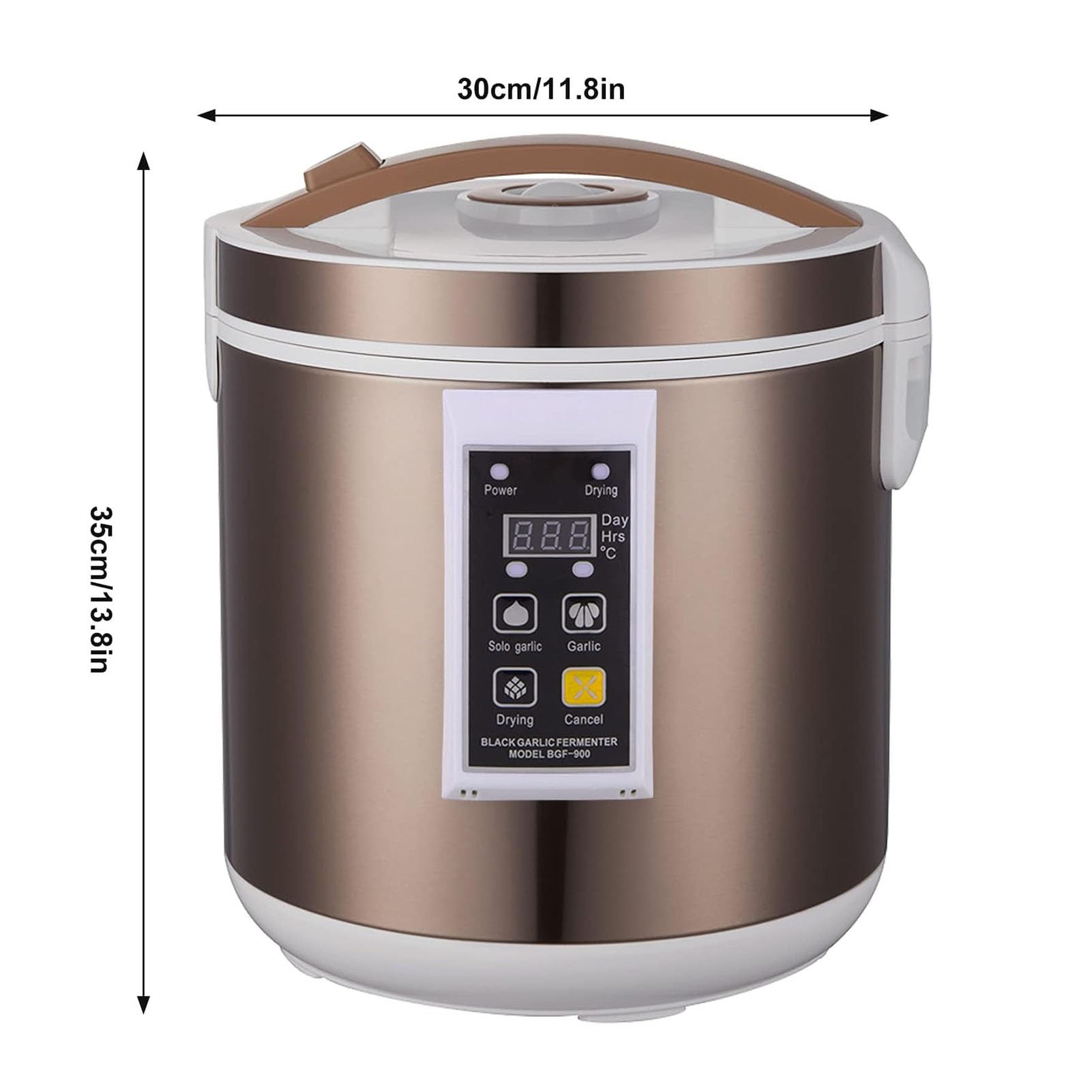 Fermentador Ajo Negro 7,5L,Interior Acero Inoxidable,Control Inteligente