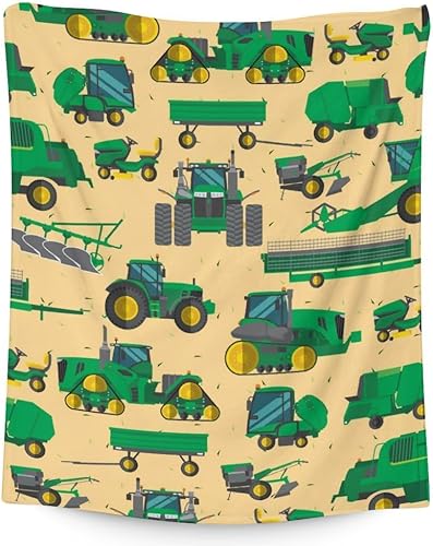Manta de tractor  Suave, mullida y cálida  Manta pequeña de 40 x 50 pulgadas para sofá  Manta verde linda manta de regalo para niños