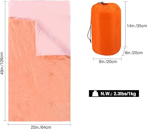 Miniatura 2 de Redcamp - Saco de dormir para niños, para acampada, 32 a 77 grados, 3 estaciones, clima cálido o frío, para niños, niñas y adolescentes, color azul