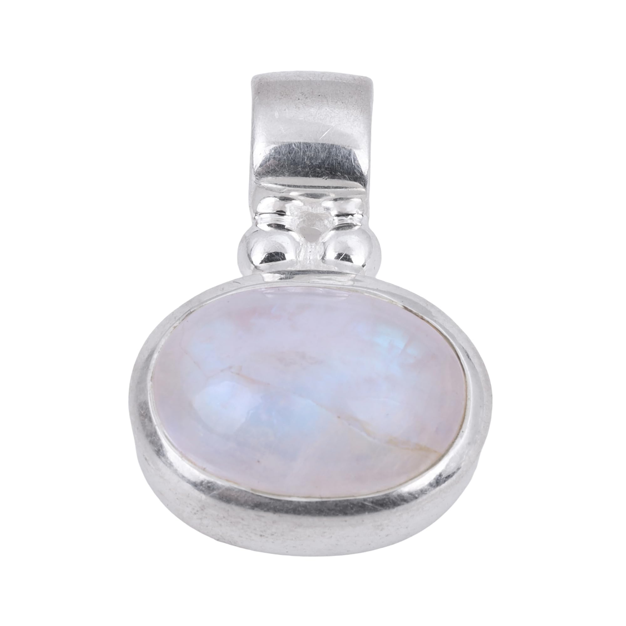 Auffälliger Regenbogen Mondstein Anhänger 925 Sterling Silber Handgefertigter Natürlicher Edelstein Anhänger