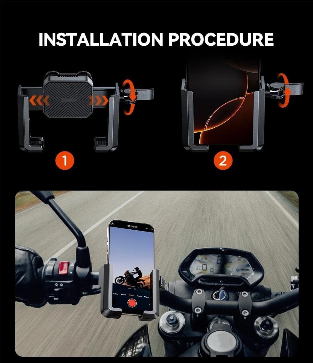 Supporto Telefono Moto Doppio Smorzatore di Vibrazioni Universale Bici Per Telefoni 4.7-7 Pollici